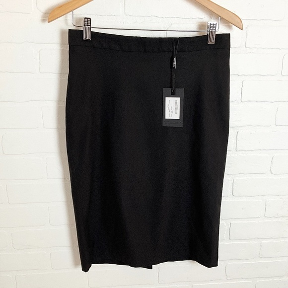 NWT Ronen Chen Pencil Skirt Back Zipper Stretch Black Capsule Wardrobe Sz 2 - Picture 11 of 13
